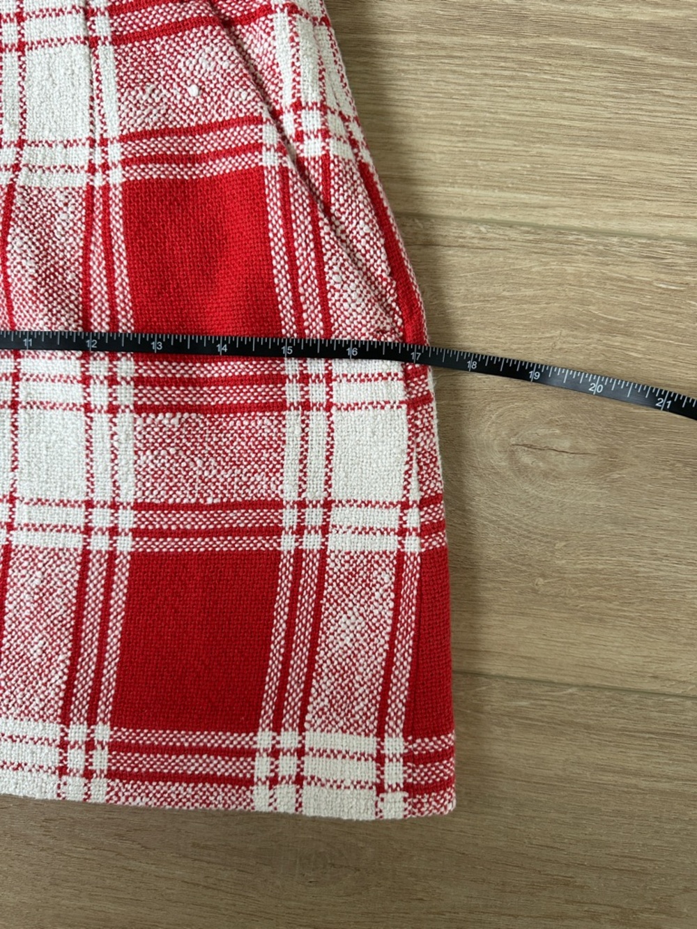 Zara Red and White Checkered Mini Skirt - Picture 8 of 9